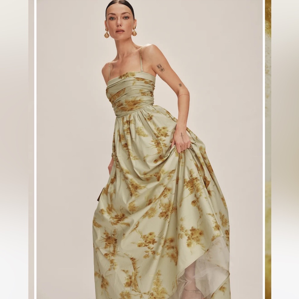 Reformation Kastoria Dress- Strapless, Floral, Full Skirt - Picture 5 of 9